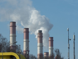 industrial pipe and white smoke