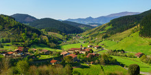 Panorama Of Arrazola Village In Basque Country