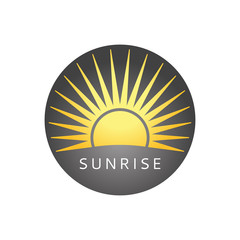 Wall Mural - sunny logo. badge with sun. sunrise icon.