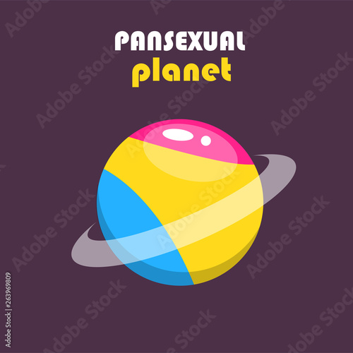 Lgbt Sign With Dark Background Planet Icon For Pansexual People Stock Vector Adobe Stock