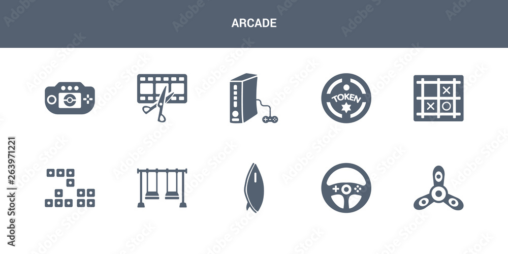Arcade Racing Icon 10 arcade vector icons such as spinner, steering wheel, surfboard ...