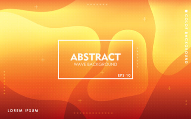 Canvas Print - orange liquid color background. dynamic textured geometric element design with dots decoration. mode