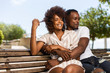 © Samuel B. - Outdoor protrait of black african american couple embracing each other