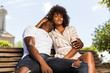 © Samuel B. - Outdoor protrait of black african american couple embracing each other