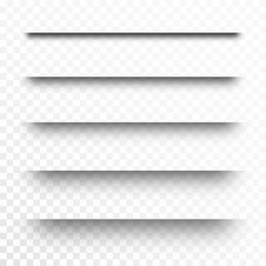 Wall Mural - set of transparent shadows, page dividers. realistic paper shadow effect isolated on transparent bac