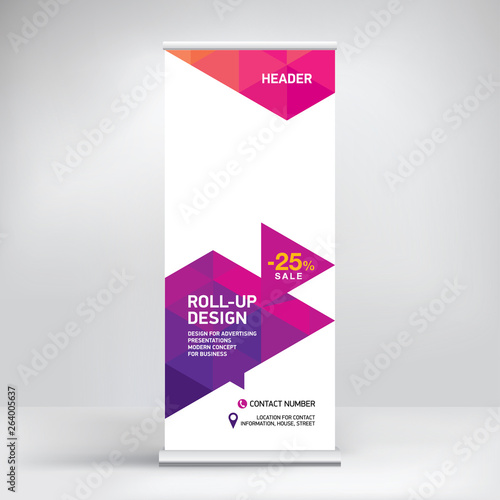 Creative Geometric Design Roll Up Banner Template Stand For