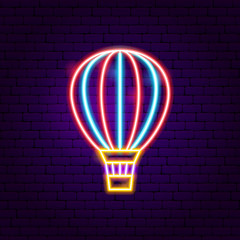 Wall Mural - air balloon neon label