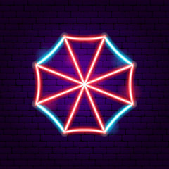 Wall Mural - Sun Umbrella Neon Label