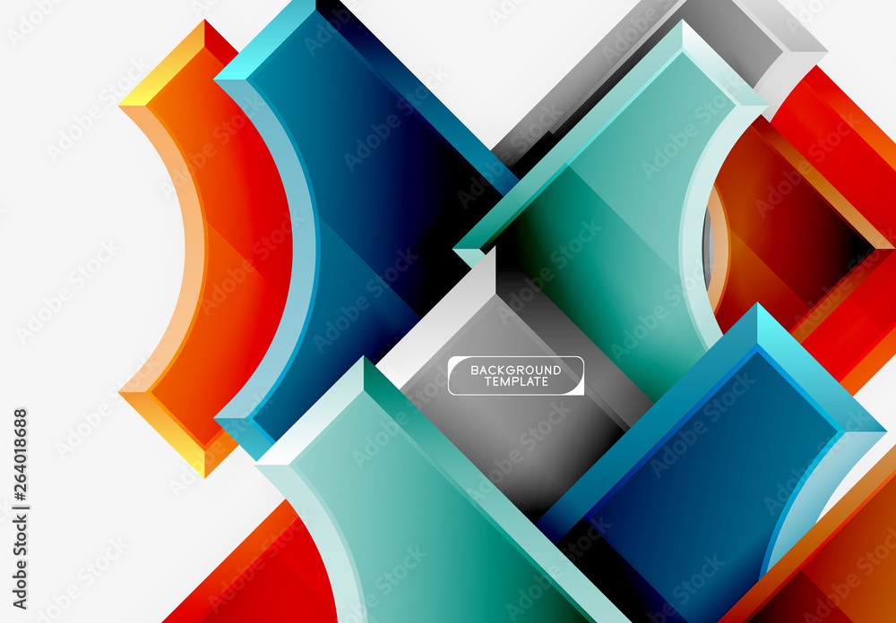 Geometrical 3d shapes background