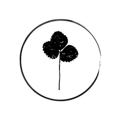 Vector floral logo. Botanical illustration  with isolated  destroyed silhouette on white background.