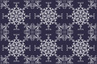 Beautiful victorian mandala vintage decorative hand drawn. Perspective for each side. Seamless pattern vector with dark blue background.