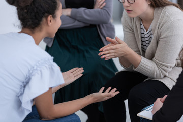 Wall Mural - Support group during psychological therapy, training for women concept