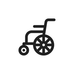 Wheel Chair Icon Vector Illustration in Filled Style for Any Purpose