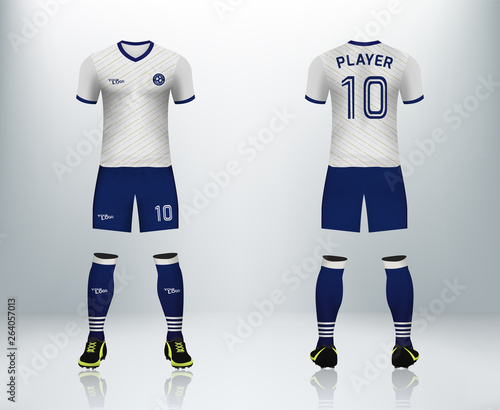 3D realistic mock up of front and back of soccer jersey ...