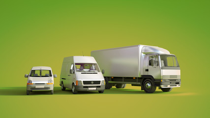 Wall Mural - Road transportation fleet green