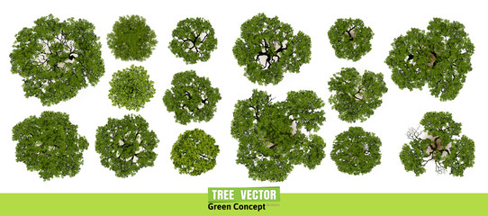 Wall Mural - trees top view for landscape vector illustration.