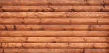 Wooden Wall Assembled Of Beams Or Logs