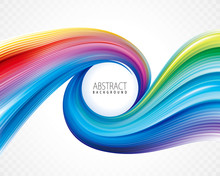 Abstract Colorful Wave Spiral Curve Background. 