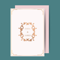 Wall Mural - Classic wedding invitation card