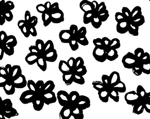 Brush grunge pattern. White and black vector.