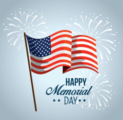 Poster - patriotic usa flag to memorial day