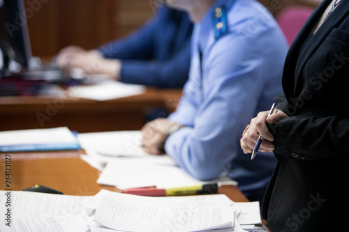 Fényképezés  trial in the courtroom of the Russian Federation