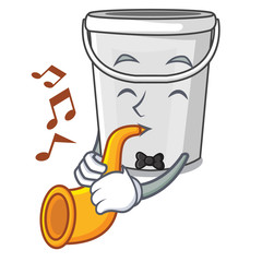 Sticker - With trumpet cartoon plastic tube bucket bedside table