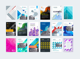 Wall Mural - Business vector set. Brochure template layout, cover design annual report, magazine, flyer in A4. Abstract - Vector