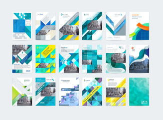 Wall Mural - Business vector set. Brochure template layout, cover design annual report, magazine, flyer in A4. Abstract - Vector