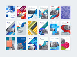 Wall Mural - Business vector set. Brochure template layout, cover design annual report, magazine, flyer in A4. Abstract - Vector