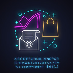 Sticker - Clothes shopping neon light concept icon