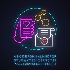 Sticker - Corporate social marketing neon light concept icon