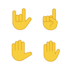 Sticker - Hand gesture emojis color icons set