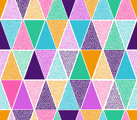 Wall Mural - seamless abstract creative colorful triangle dots pattern on white background.