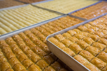 Wall Mural - Traditional Turkish dessert Baklava close-up