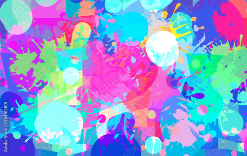 Abstract background of color stains of paints