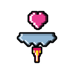 Sticker - video game pixelated heart