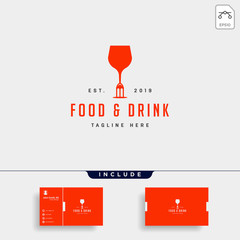 Poster - food and drink simple flat logo design vector illustration icon element