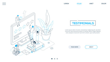 Wall Mural - testimonials - line design style isometric web banner