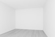 © Suwatchai - empty room ,white wall with wood floor ,3d interior
