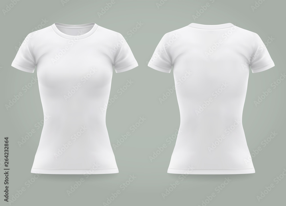 Closeup of realistic woman or 3d women t-shirt - obrazy, fototapety, plakaty 