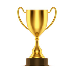 3d gold trophy or cup for champion. sport award