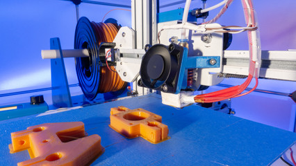 Sticker - 3d printer and orange prototype