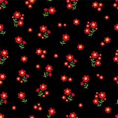 Beautiful seamless ditsy pattern with little flowers vector