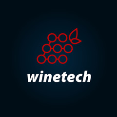 Aufkleber - wine technology with round circle connection structure. Modern high tech geometrical icon symbol concept.