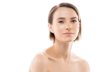 clean skin woman natural makeup beauty healthyskin isolated on white