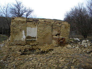 Old ruined clay house