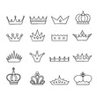 © hanast - Graphic Set of Doodle Hand Drawn Crowns