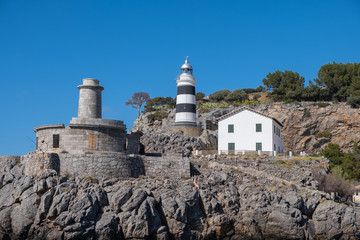 Faro de Port de Sóller, Isla de Mallorca. Islas Baleares, España.