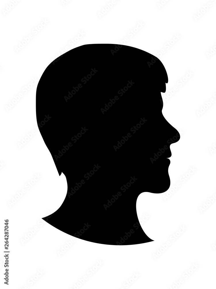 männliche silhouette kopf seitlich gesicht schatten umriss mann junge